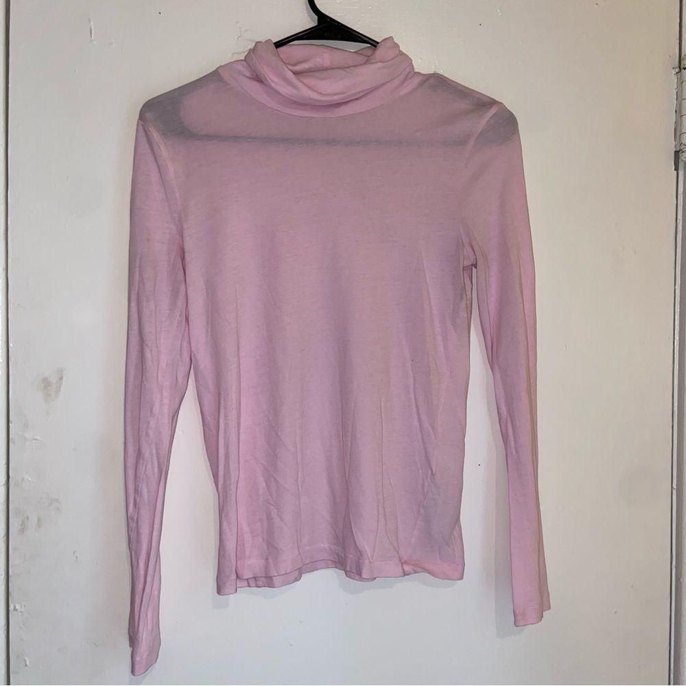 J.Crew Pink Lightweight Long Sleeve Turtleneck Top (Size S)